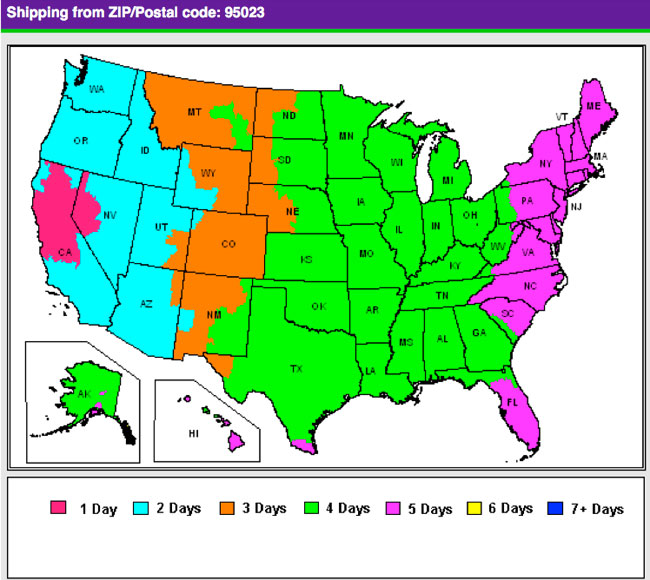 Shipping Zone Maps